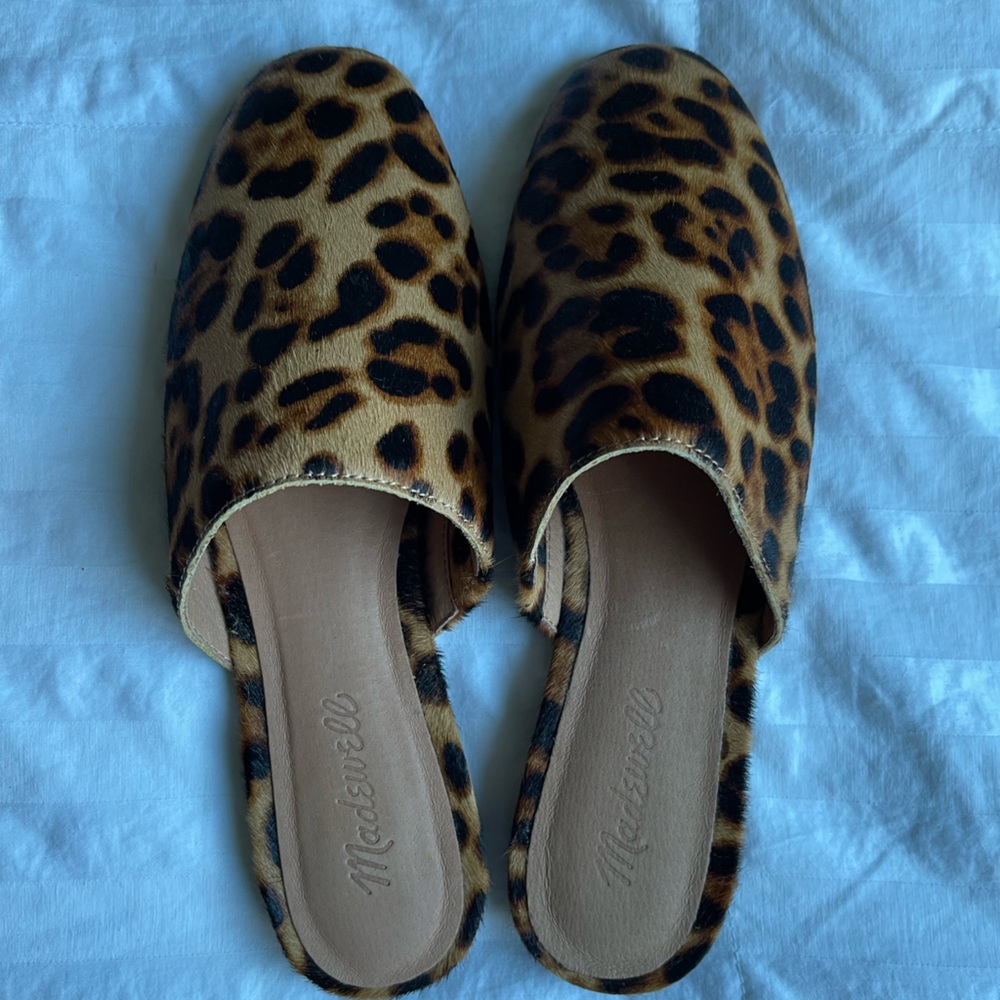 Madewell leopard print slip on flats, NEW!